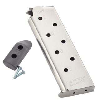 .45 MATCH GRADE 8RD MAG W/PAD, STAINLESS STEEL