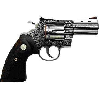 Colt Python “Filigree Frame” Handgun .357 Mag 6rd Capacity 3″ Barrel Stainless Finish Wood Grips