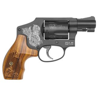 Smith & Wesson M442 Handgun 38 S&W Spl 5rd Capacity 1.875″ Barrel Engraved Wood Grip